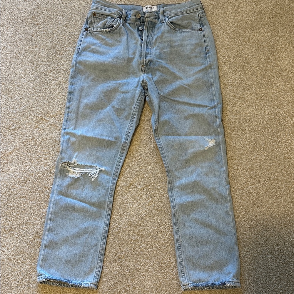AGolde Riley Cropped torn Sz 28